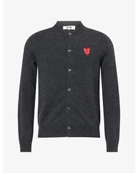 COMME DES GARÇONS PLAY - Double Heart Wool Knit Cardigan - Lyst