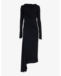 Givenchy - Draped Cowl-neck Stretch-woven Maxi Dress - Lyst