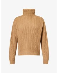 LeKasha - High-Neck Rib-Knit Cashmere Jumper - Lyst