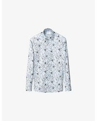 Eton - Floral-Print Contemporary-Fit Cotton-Twill Shirt - Lyst