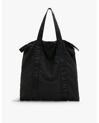 AllSaints - Afan Logo-Patch Leather Tote Bag - Lyst