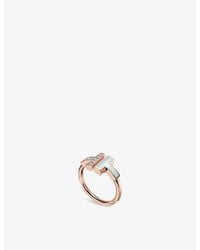 Tiffany & Co. - Tiffany T 18Ct Rose- Mother-Of-Pearl And 0.07Ct Diamond Ring - Lyst