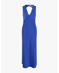 OMNES - Nova Tie-Back Satin Maxi Dress - Lyst