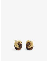 Monica Vinader - X Kate Young 18Ct-Plated Vermeil Sterling- And Tiger's Eye Earrings - Lyst