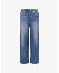 Rag & Bone - Printed-Stripe Featherweight Stretch-Denim Jeans - Lyst
