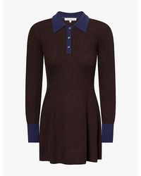 GOOD AMERICAN - The Knitted Polo Wool Mini Dress - Lyst