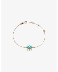 La Maison Du Couturier - Selda Evil Eye 14Ct Rose- And Diamond Bracelet - Lyst