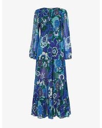 RIXO London - Lori Floral-print Tiered Georgette Midi Dress - Lyst
