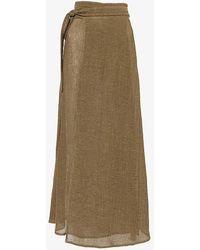 LeKasha - Wrap-front High-waist Linen Maxi Skirt - Lyst
