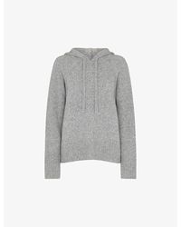 Whistles - Brushed-texture Relaxed-fit Stretch Wool-blend Hoody - Lyst