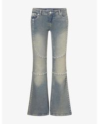 Juicy Couture - Studded Bootcut Cotton-Stretch Jeans - Lyst