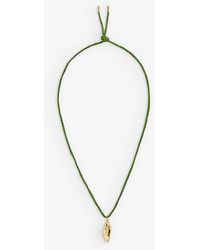 SANDRALEXANDRA - Pea In A Pod 18ct Yellow Gold-plated Brass And Silk Cord Pendant Necklace - Lyst