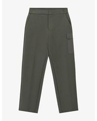 BOGGI - Straight Elasticated-Waist Stretch Cotton-Blend Trousers - Lyst