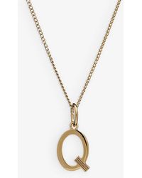 Rachel Jackson - Art Deco Q Initial 22ct Yellow Gold-plated Sterling-silver Necklace - Lyst