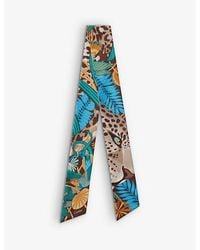 Cartier - Panther In The Jungle Graphic-print Silk-twill Headband - Lyst