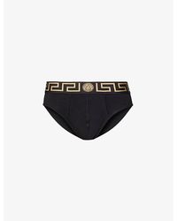 Versace - Logo-waistband Pack Of Two Stretch-cotton Briefs X - Lyst