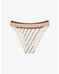 Reiss - Johannah Chain-Print Fixed-Side Bikini Bottoms - Lyst