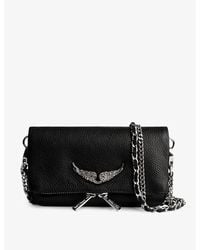 Zadig & Voltaire - Rock Nano Wing-embellished Leather Shoulder Bag - Lyst