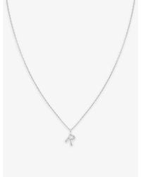 Astrid & Miyu - Initial R-Plated Sterling- And Cubic Zirconia Pendant Necklace - Lyst