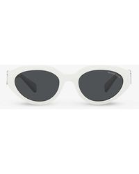 Michael Kors - Mk2192 Empire Branded-arm Oval-frame Acetate Sunglasses - Lyst
