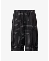 TOTEME - Relaxed-Fit Embroidered Silk Bermuda Shorts - Lyst