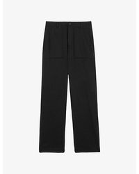 Reiss - Chain Wide-Leg Wool-Blend Trousers - Lyst