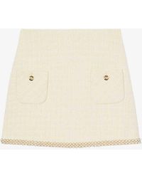 Sandro - Tweed Bead-embellished Cotton-blend Mini Skirt - Lyst