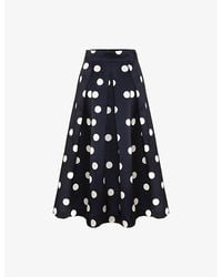 Phase Eight - Celeste Polka-Dot Woven Midi Skirt - Lyst