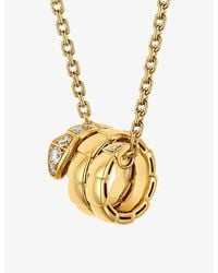 BVLGARI - Serpenti Viper 18ct Yellow-gold And 0.13ct Diamond Necklace - Lyst