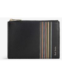 Paul Smith - Striped Leather Card Holder - Lyst