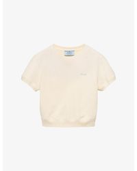 Prada - Round-Neck Cotton-Fleece T-Shirt - Lyst