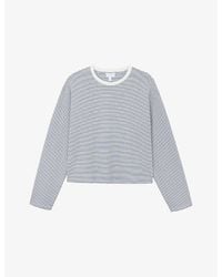 The White Company - Stripe-Print Oversized Stretch Cotton-Jersey Top - Lyst