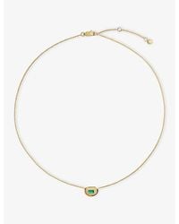Monica Vinader - Gemdrop Soft Oval 18Ct Vermeil And Onyx Chain Necklace - Lyst