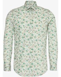 Paul Smith - Floral-print Slim-fit Cotton Shirt - Lyst
