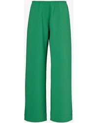 Leset - Arielle Elasticated-waistband Mid-rise Wide-leg Woven Trousers - Lyst