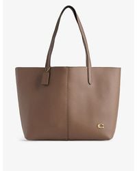 COACH - North 32 Branded-plaque Leather Tote Bag - Lyst