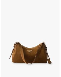 Prada - Aimée Medium Suede Shoulder Bag - Lyst