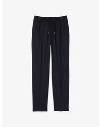 Sandro - Drawstring-Waist Straight-Leg Wool-Blend Trousers - Lyst
