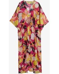 Ted Baker - Lucenaa Abstract-print Woven Maxi Dress - Lyst