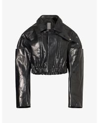 Rick Owens - Collared Mac Leather Bomber Jacket - Lyst