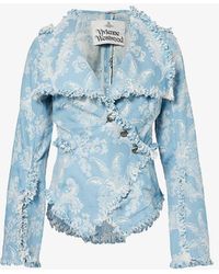 Vivienne Westwood - Worth More Floral-print Regular-fit Denim Jacket - Lyst