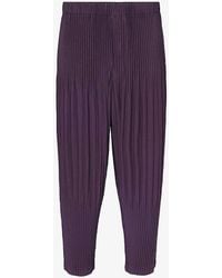 Homme Plissé Issey Miyake - Basic Pleated Tapered-leg Knitted Trousers - Lyst