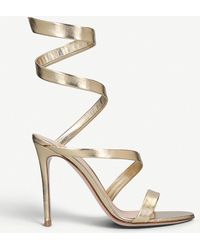 Gianvito Rossi Opera 105 Leather Heeled Sandals - Metallic