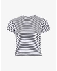Rag & Bone - Luca Stripe-pattern Stretch-modal T-shirt - Lyst