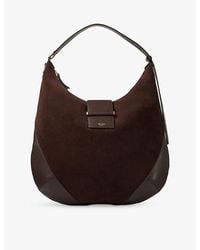 Jimmy Choo - Bar Hobo Medium Suede And Leather Shoulder Bag - Lyst