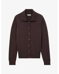 Reiss - Gale Collared Merino Wool Cardigan - Lyst