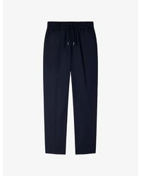 Sandro - Tapered Drawstring-Waist Stretch-Cotton Blend Trousers - Lyst