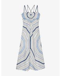 Sandro - Spiral-Motif Sleeveless Woven Maxi Dress - Lyst