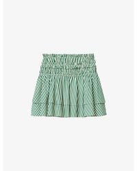 AllSaints - Kali Stripe-Print Cotton Mini Skirt - Lyst