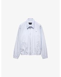 Prada - Boxy-Fit Chambray Cotton Blouson Jacket - Lyst